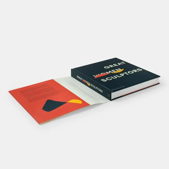 Book titled 'Great Roman Sculptors' with a red interior page on a white background