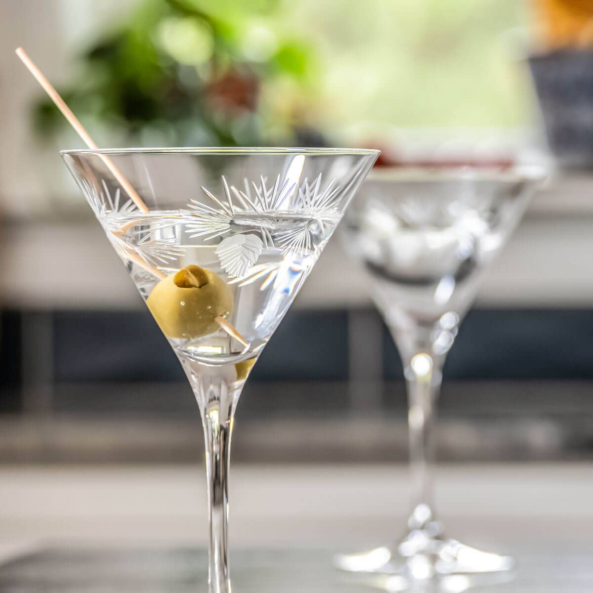 Icy Pine Martini Glass 10oz – Engraved Cocktail Glass - Set of 4