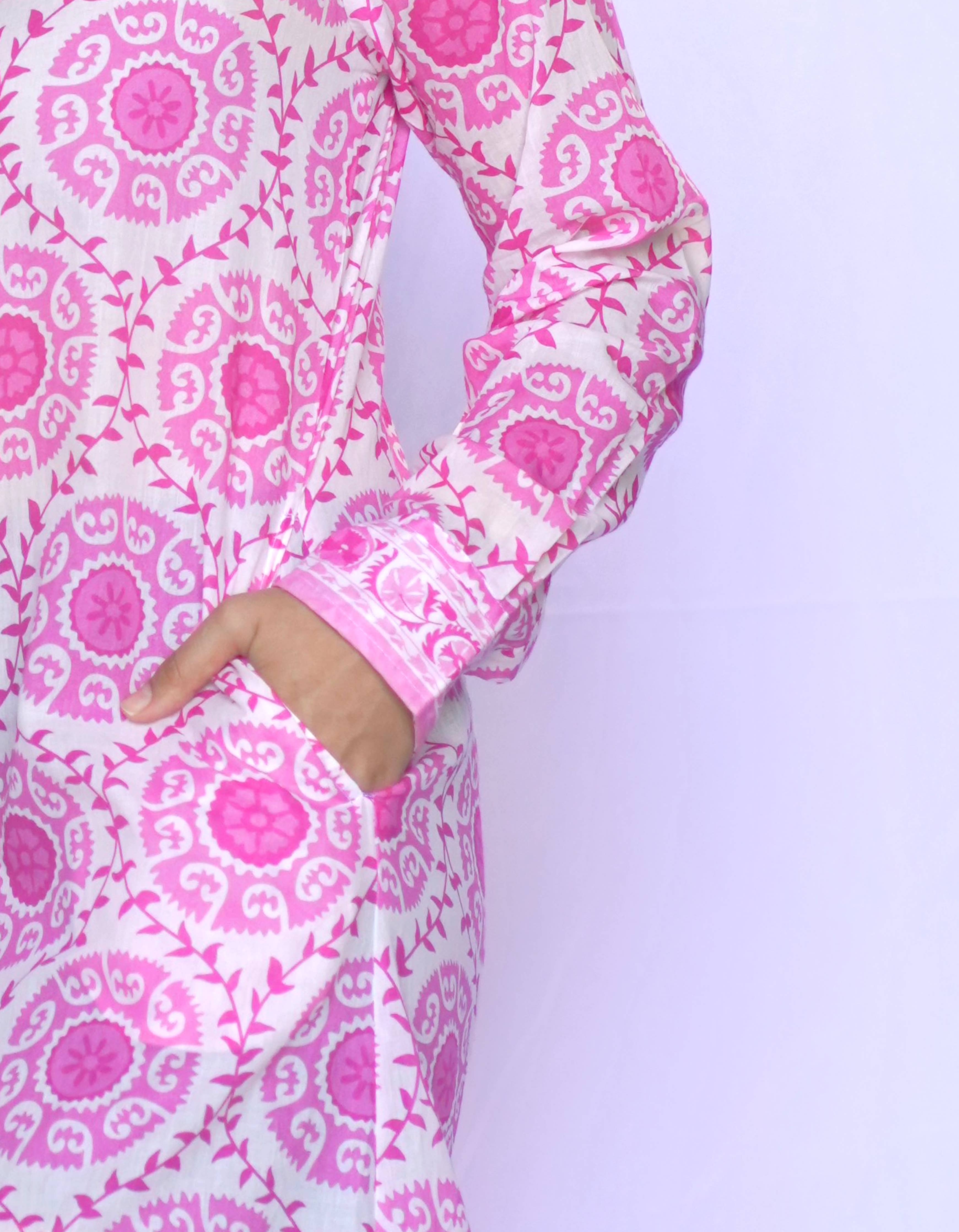 Adriana Shirt Dress Hot Pink
