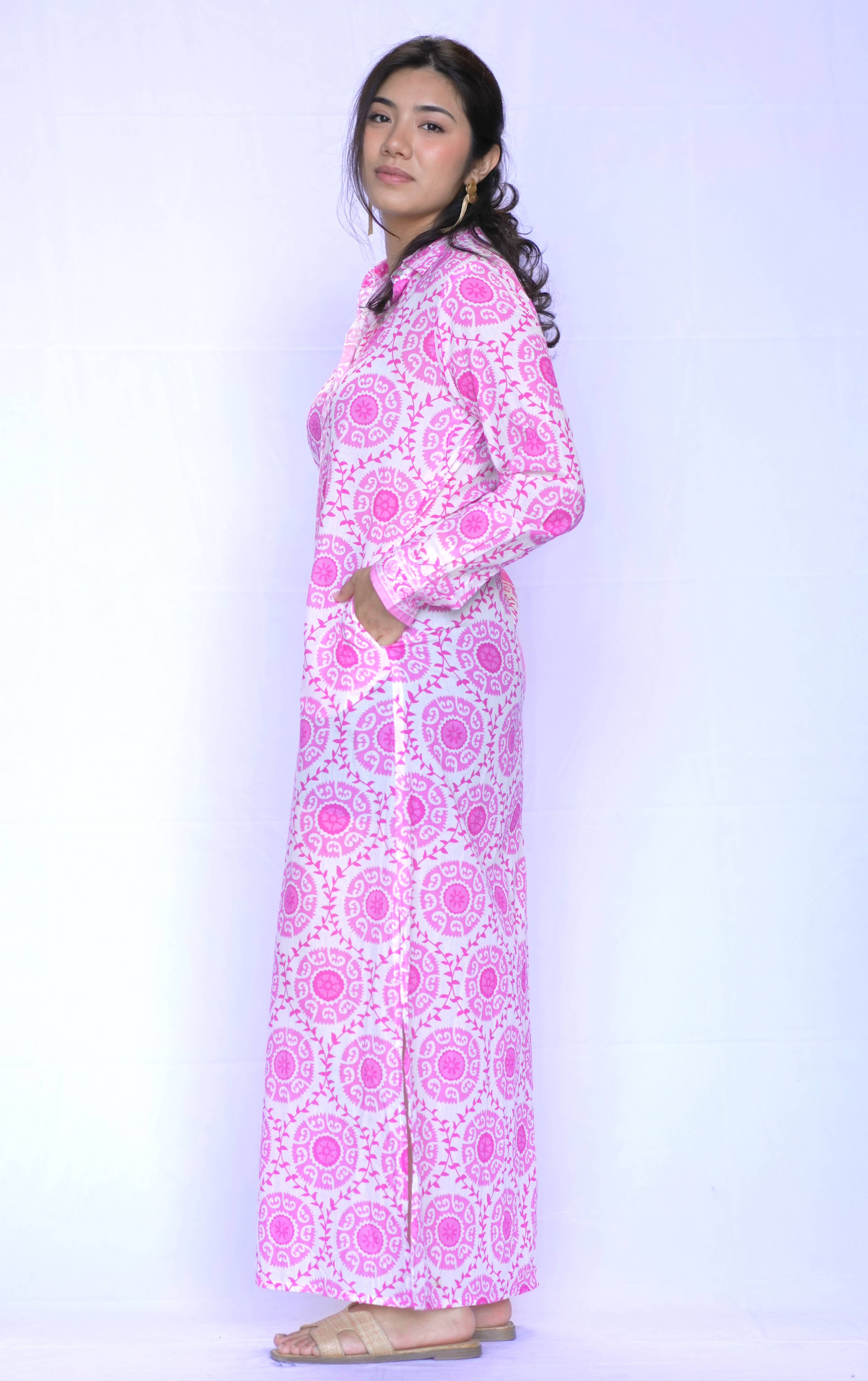 Adriana Shirt Dress Hot Pink