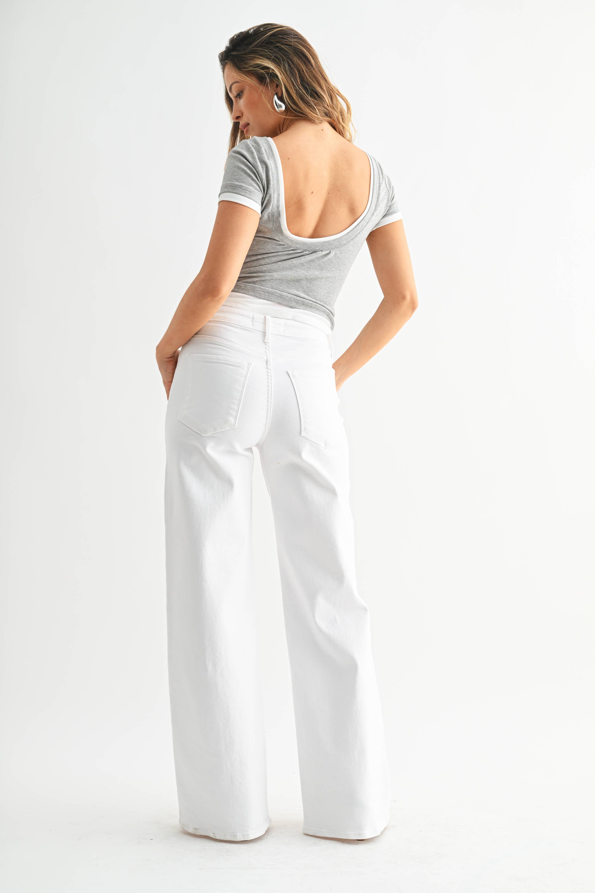Stretchy Relaxed Wide Leg