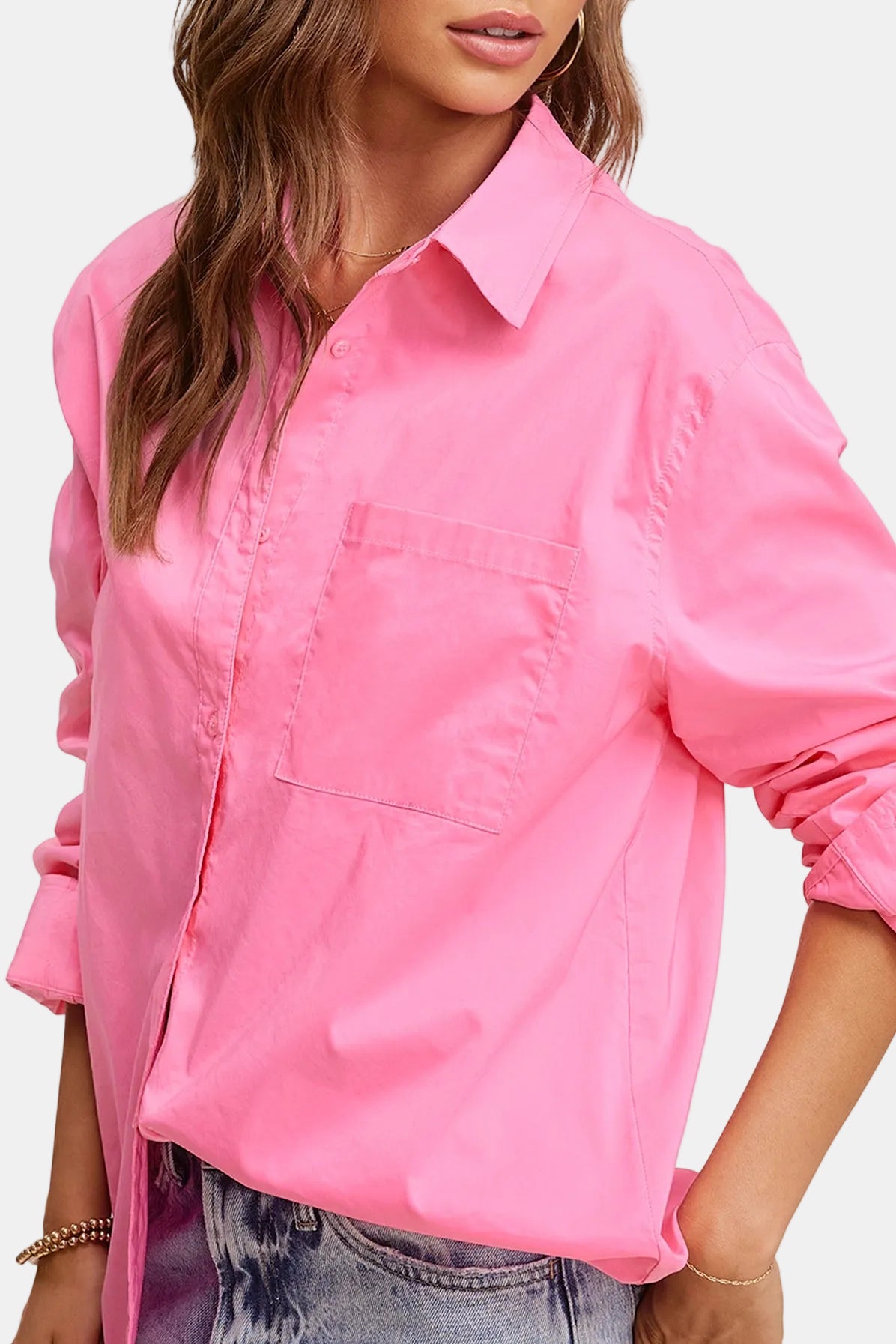 Classic Collared Button Down Poplin Shirts