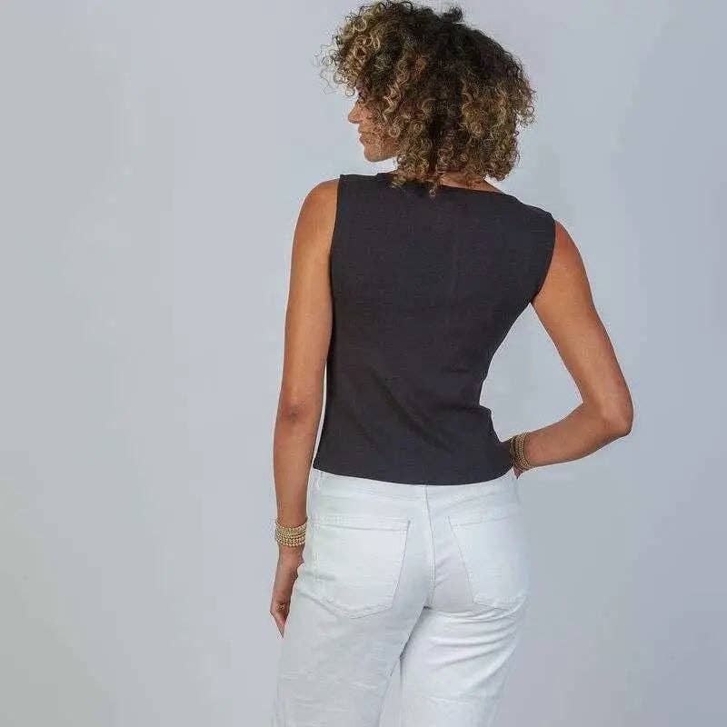 Havana Perfect Layering Ribbed Tank in Black