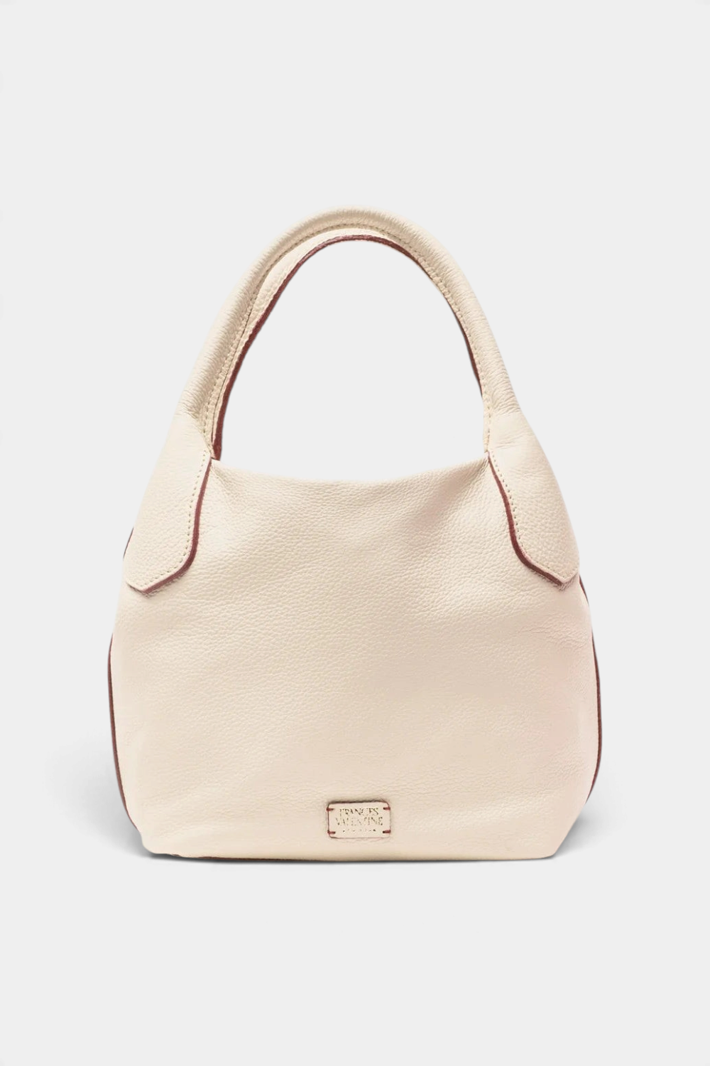 The Copper Shed Mini Sweet Pea tote in cream Italian tumbled leather with a structured, versatile silhouette.