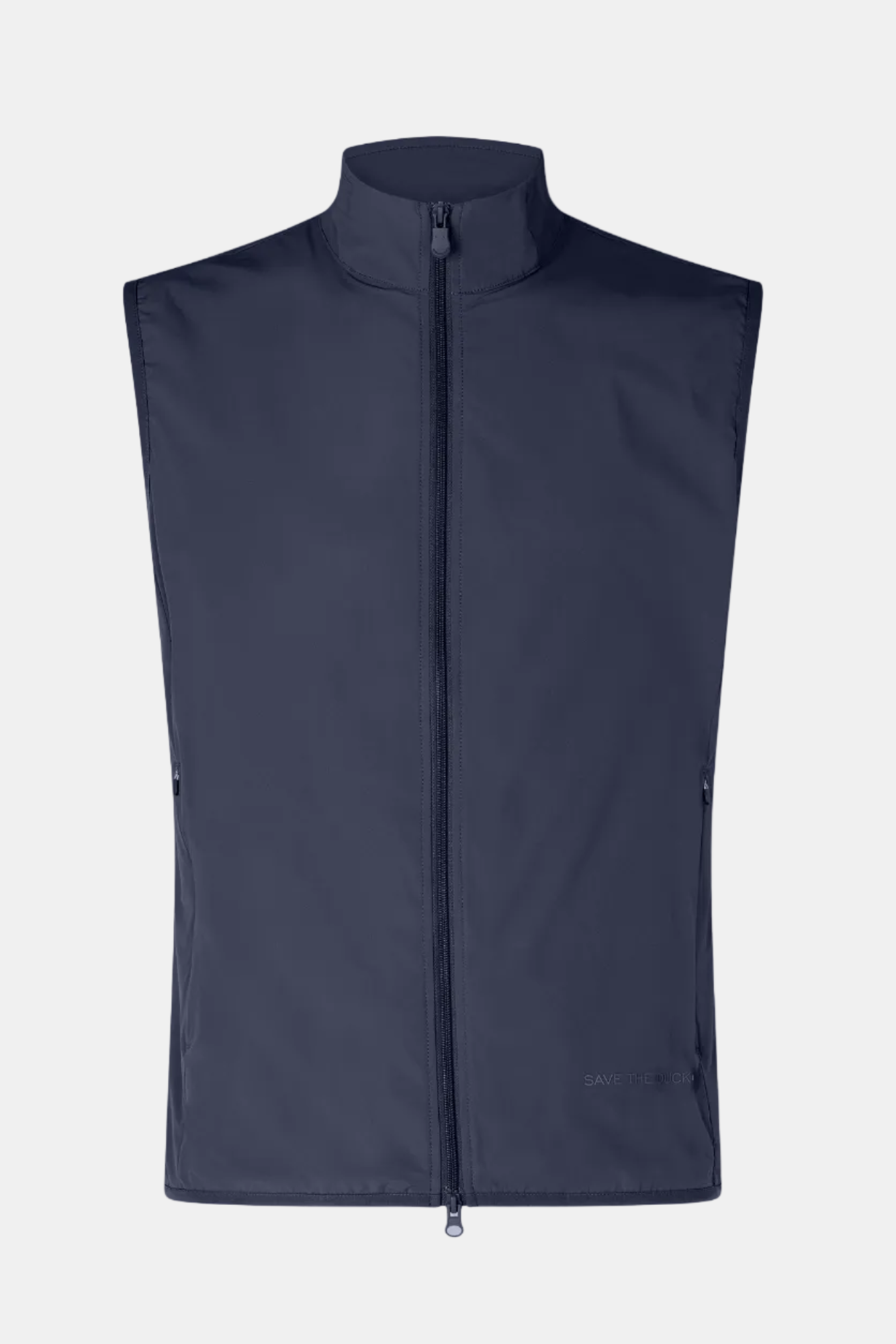 Navy blue vest on a white background