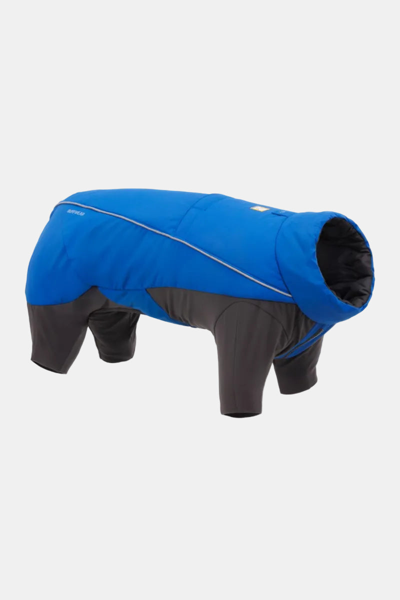 Blue and black dog coat on a white background