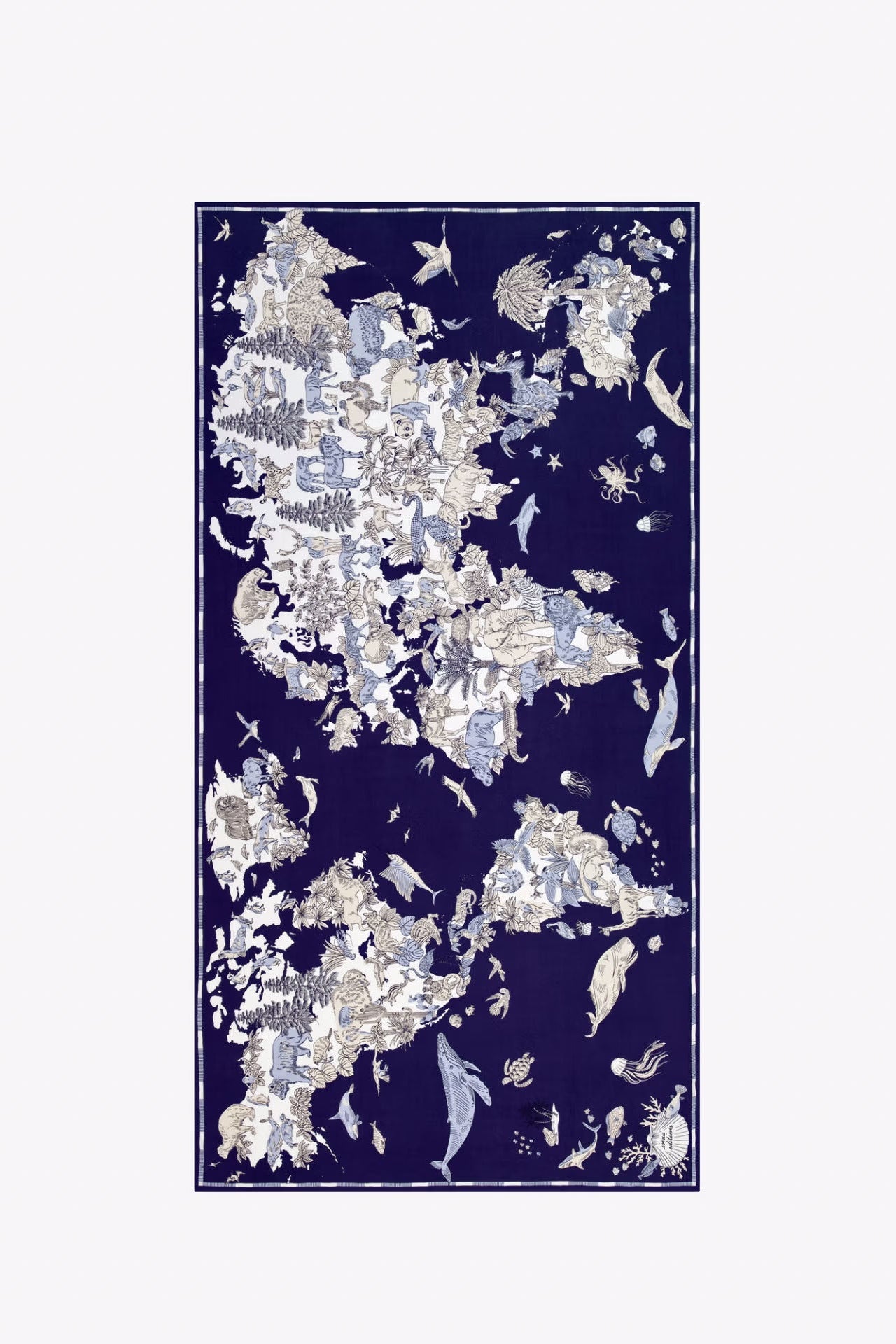 Decorative rug with floral pattern on a white background