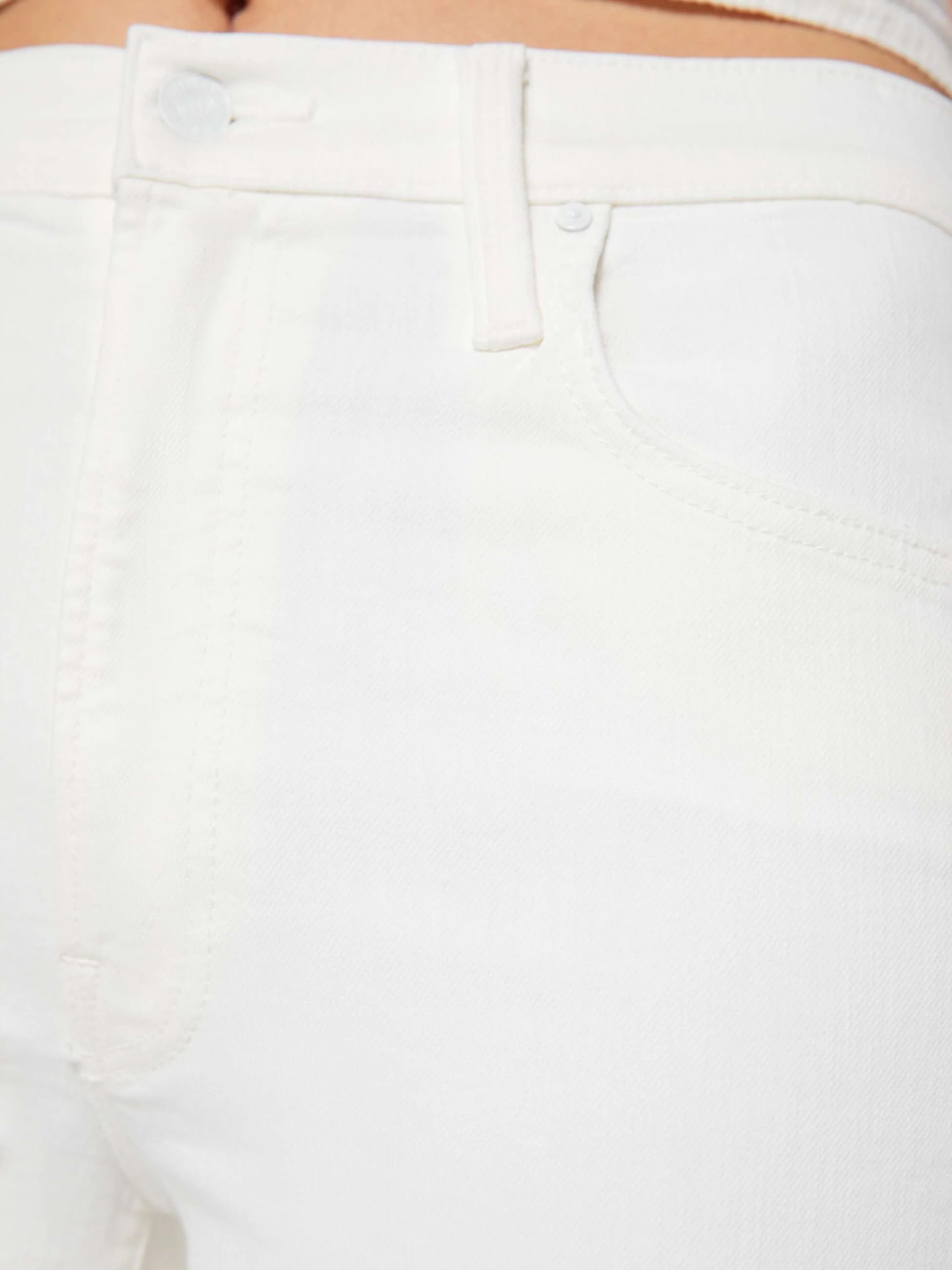 Close-up of white pants with a blurred background