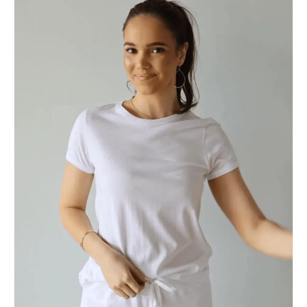 Polished Tee in White - Short Sleeve