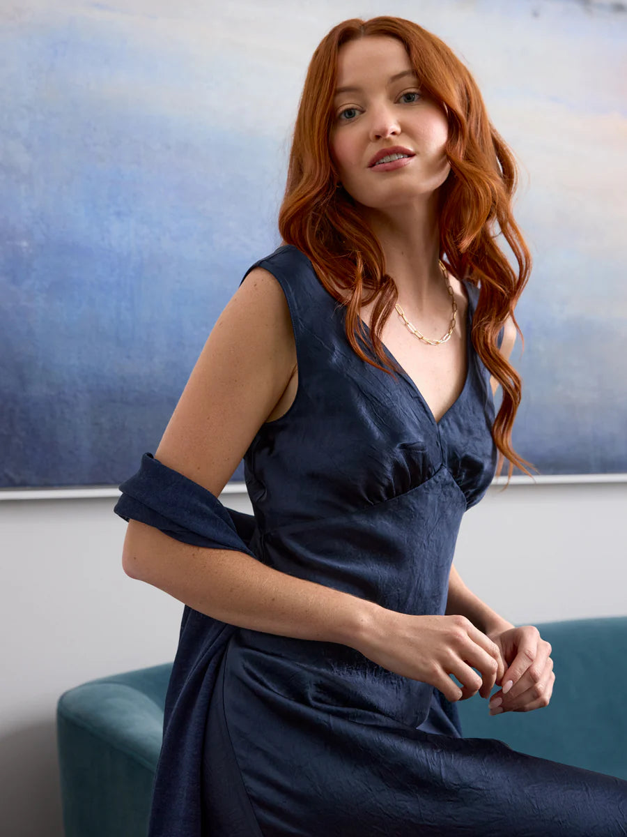 Darya Double V Neck Dress
