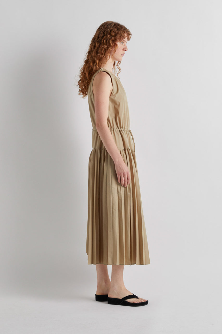 Long Dress with Pleated Skirt