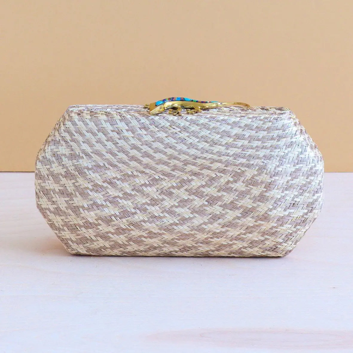 Dusty Rose Houndstooth Clutch