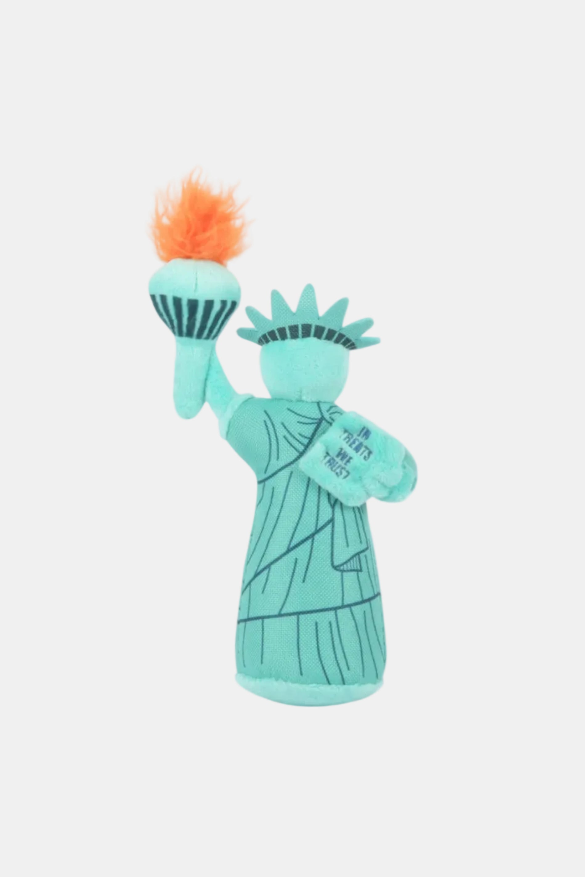 Colorful Statue of Liberty figurine on a white background