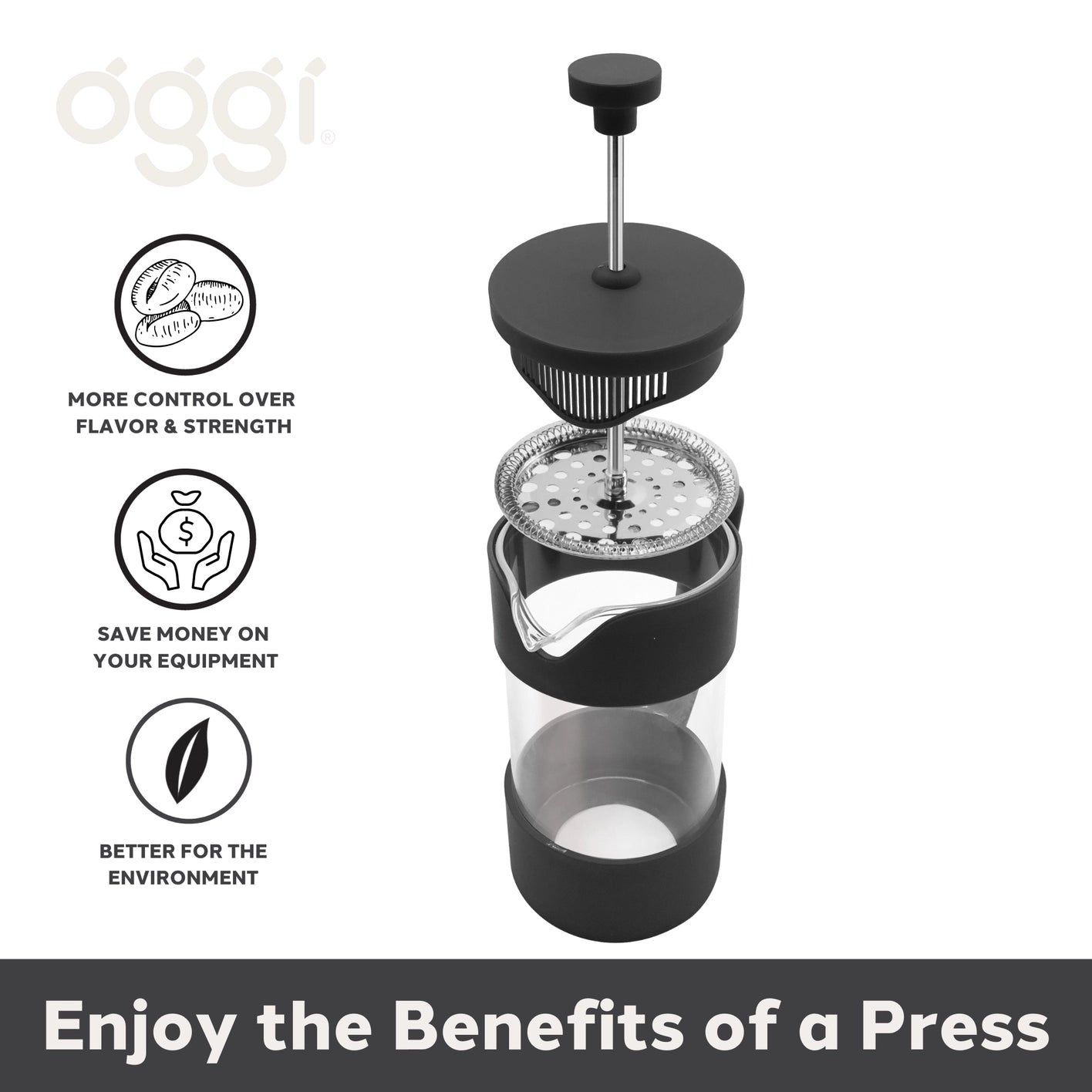 French Press 3 Cup Coffee Maker (350 Ml, 12 oz)
