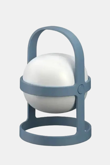 White ball with a blue holder on a white background