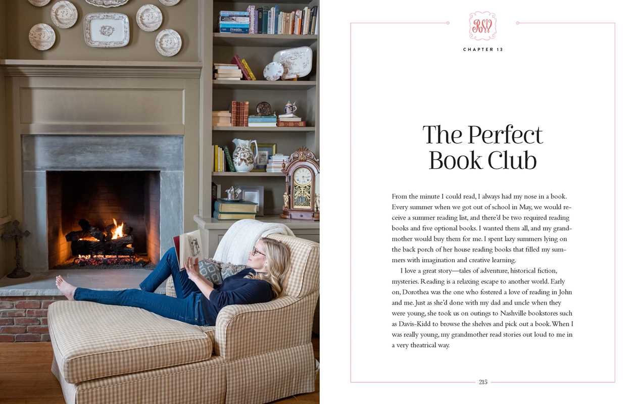 Woman reading a book in a cozy living room with a fireplace and bookshelf.