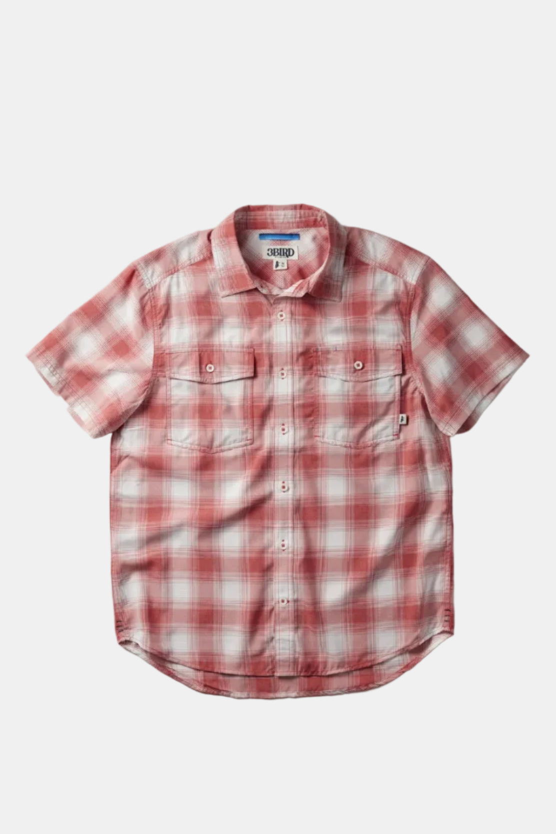 Red and white checkered shirt on a gray background
