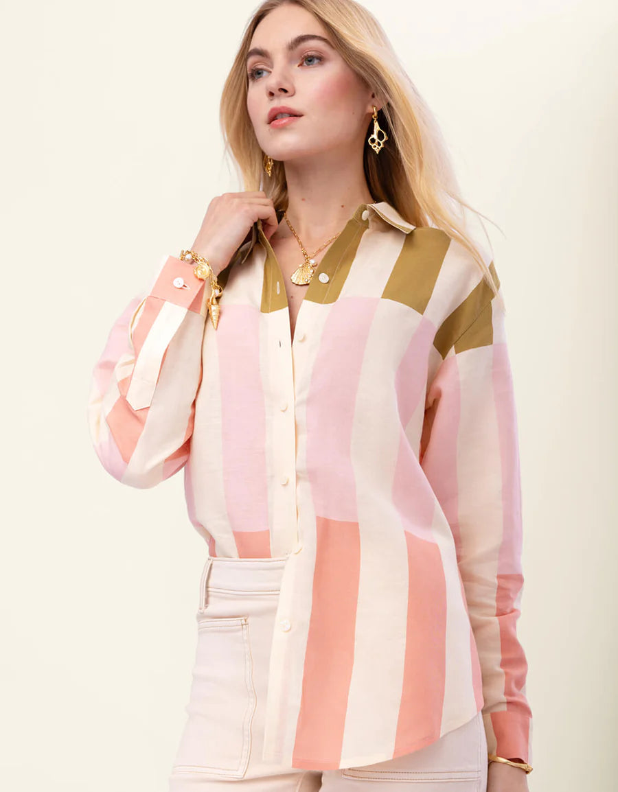 Aida Relaxed Buttondown Castillo Stripe