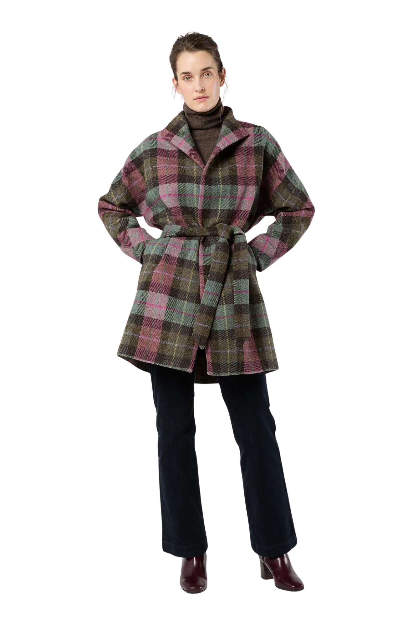 Ann-Mashburn-Kimono-Carina-Coat-Pink-Loden-Blanket-Plaid-Harris-Tweed