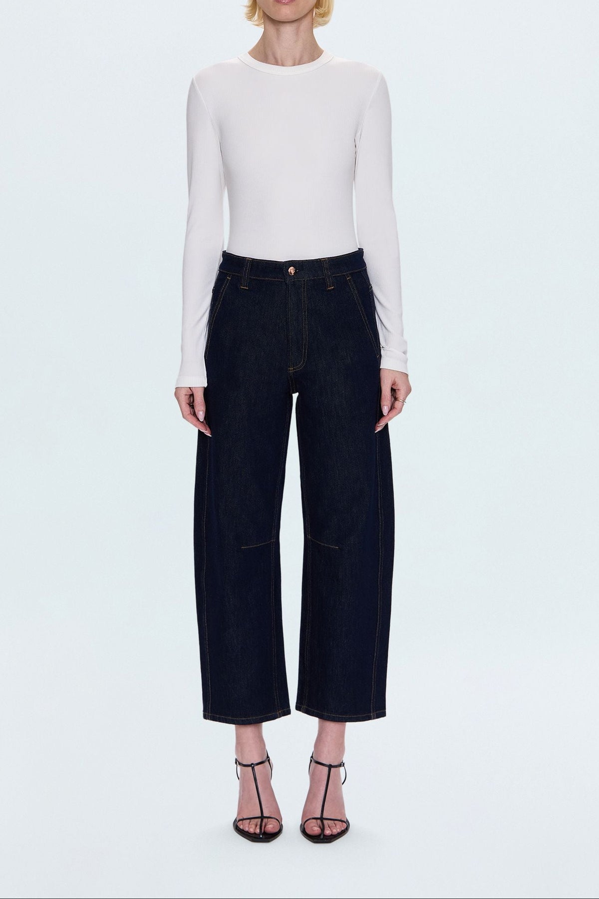 BEAU SEAMED CRESCENT RAW JEAN