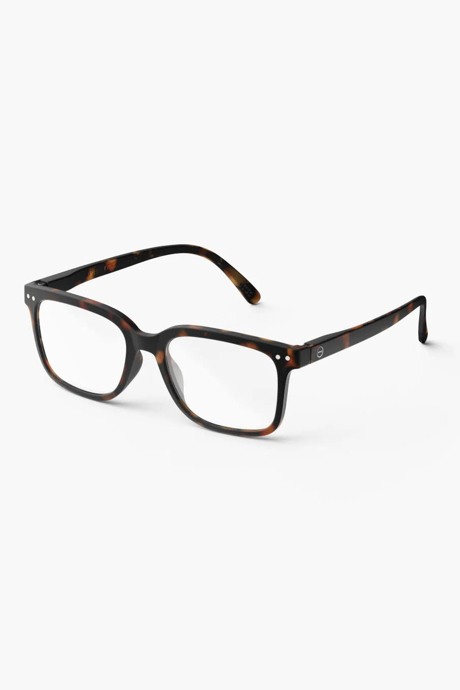 Black eyeglasses on a white background