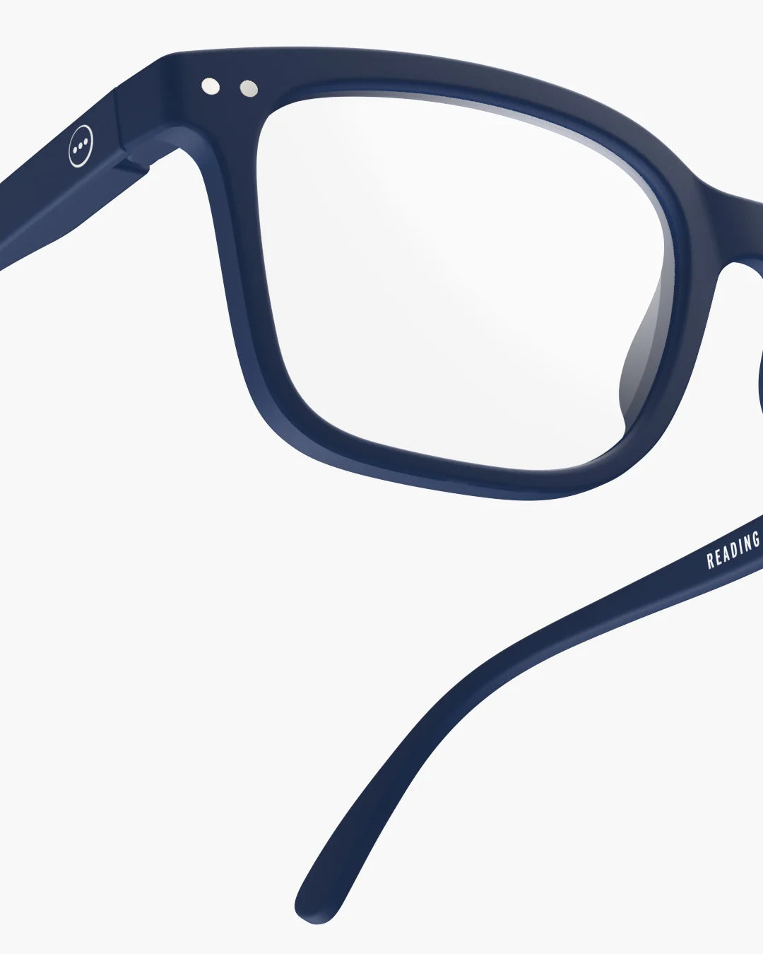 Blue eyeglasses on a white background