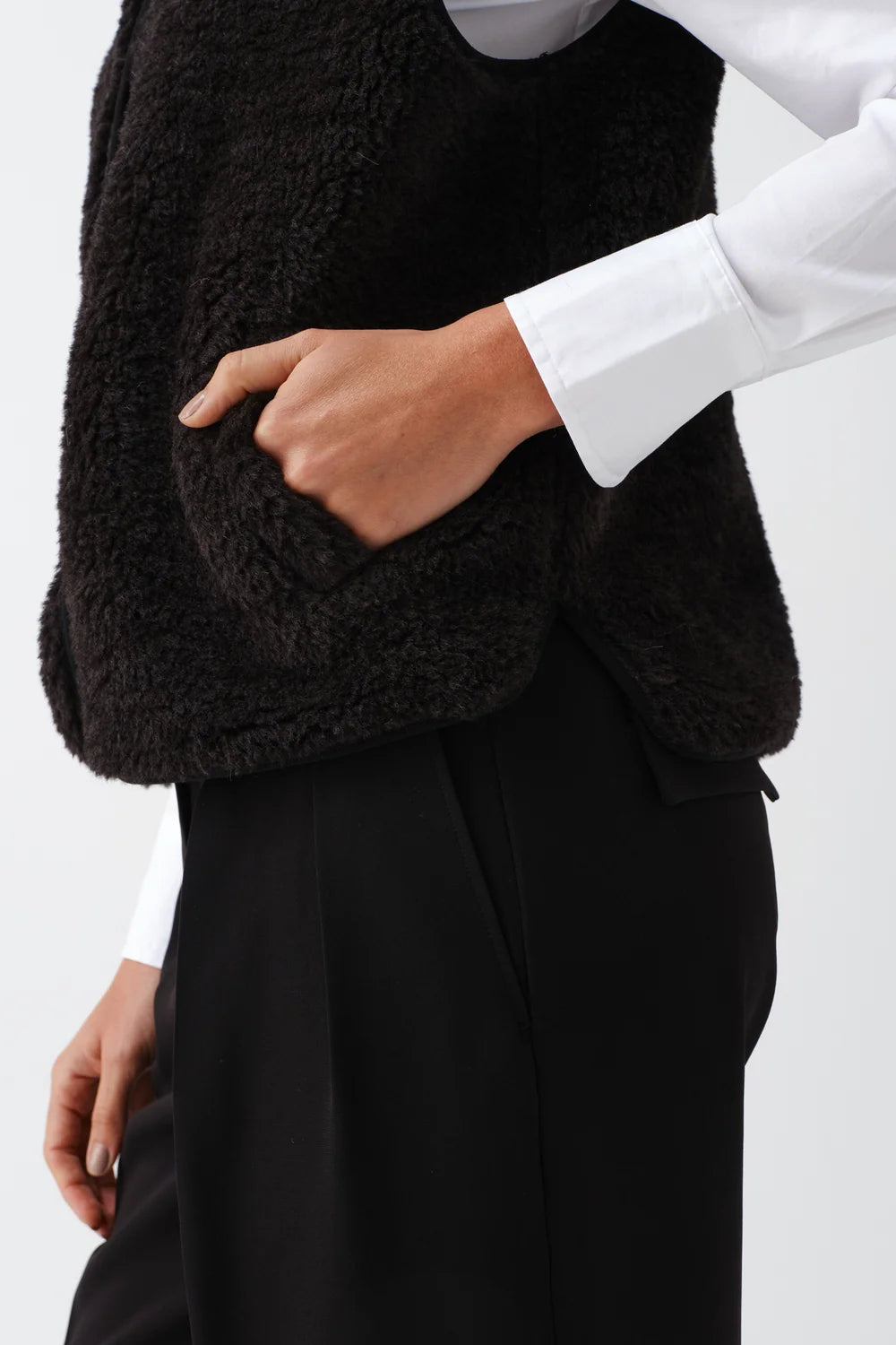 Faux Suede Sheepskin Vest
