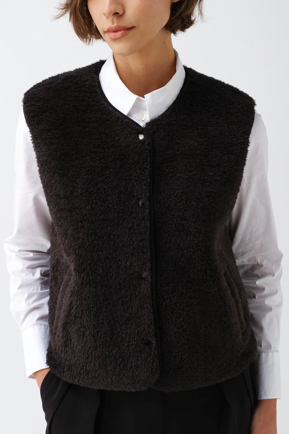Faux Suede Sheepskin Vest