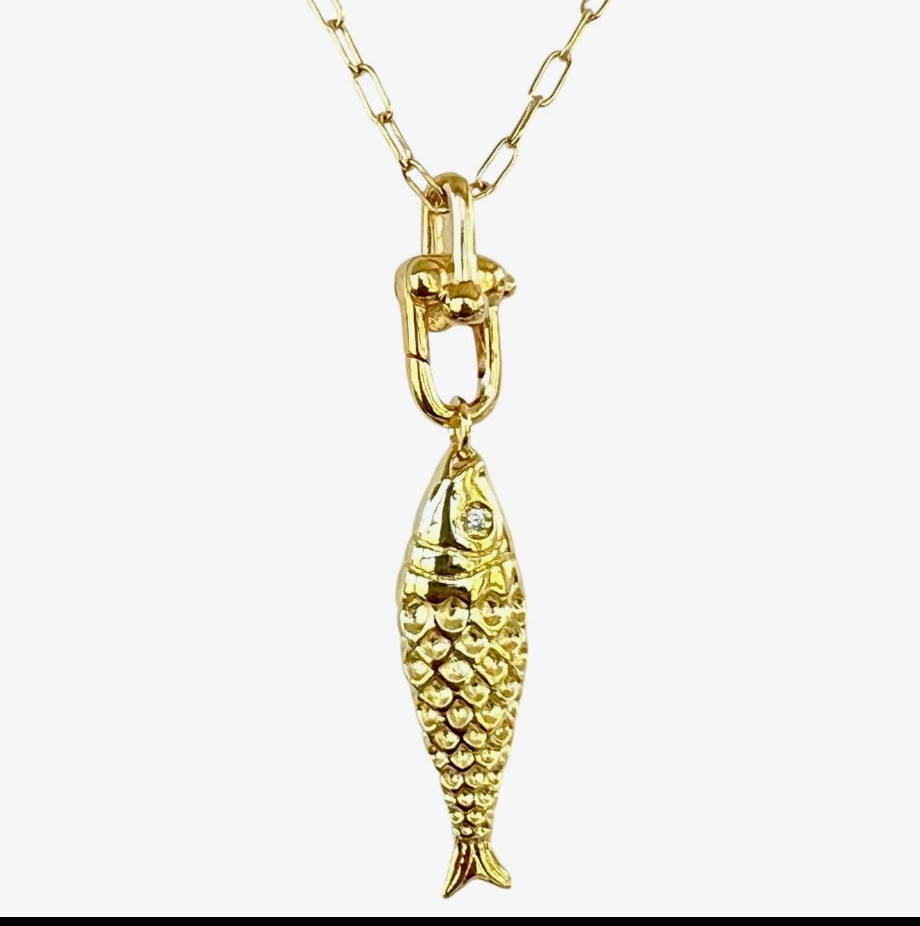 Go Fish Pendant Necklace (Gold)