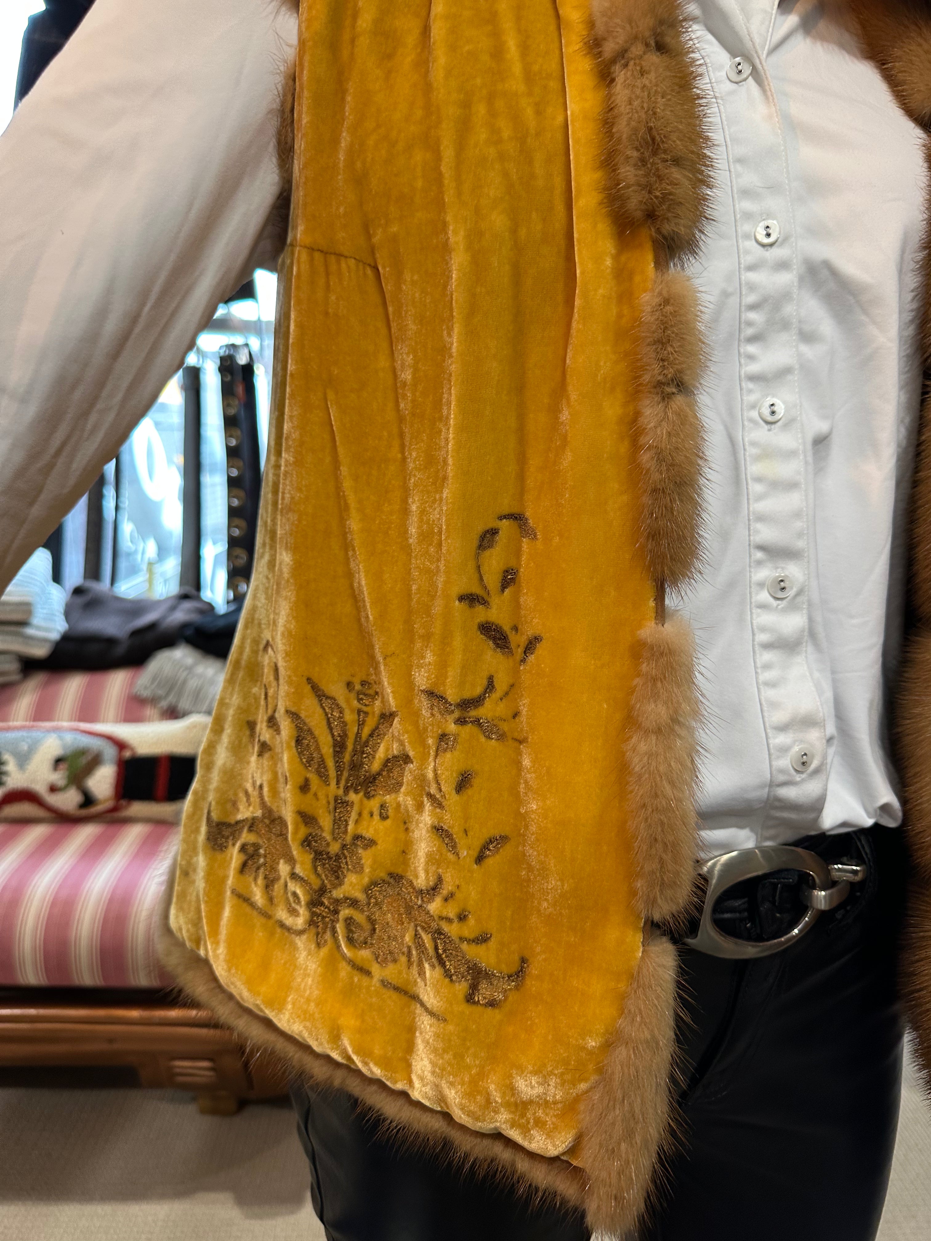 Reversible Yellow fur vest