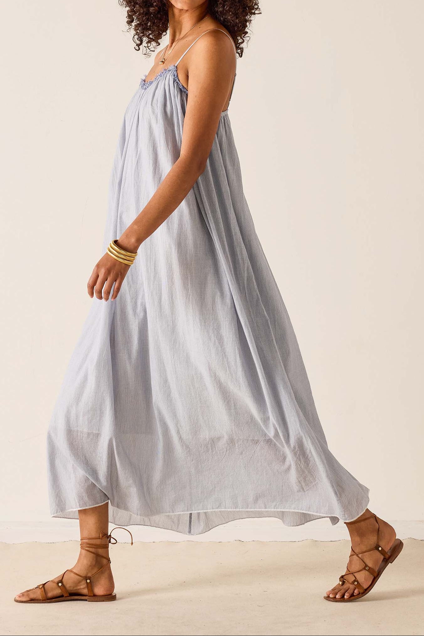 Patio Dress, Chambray Stripe