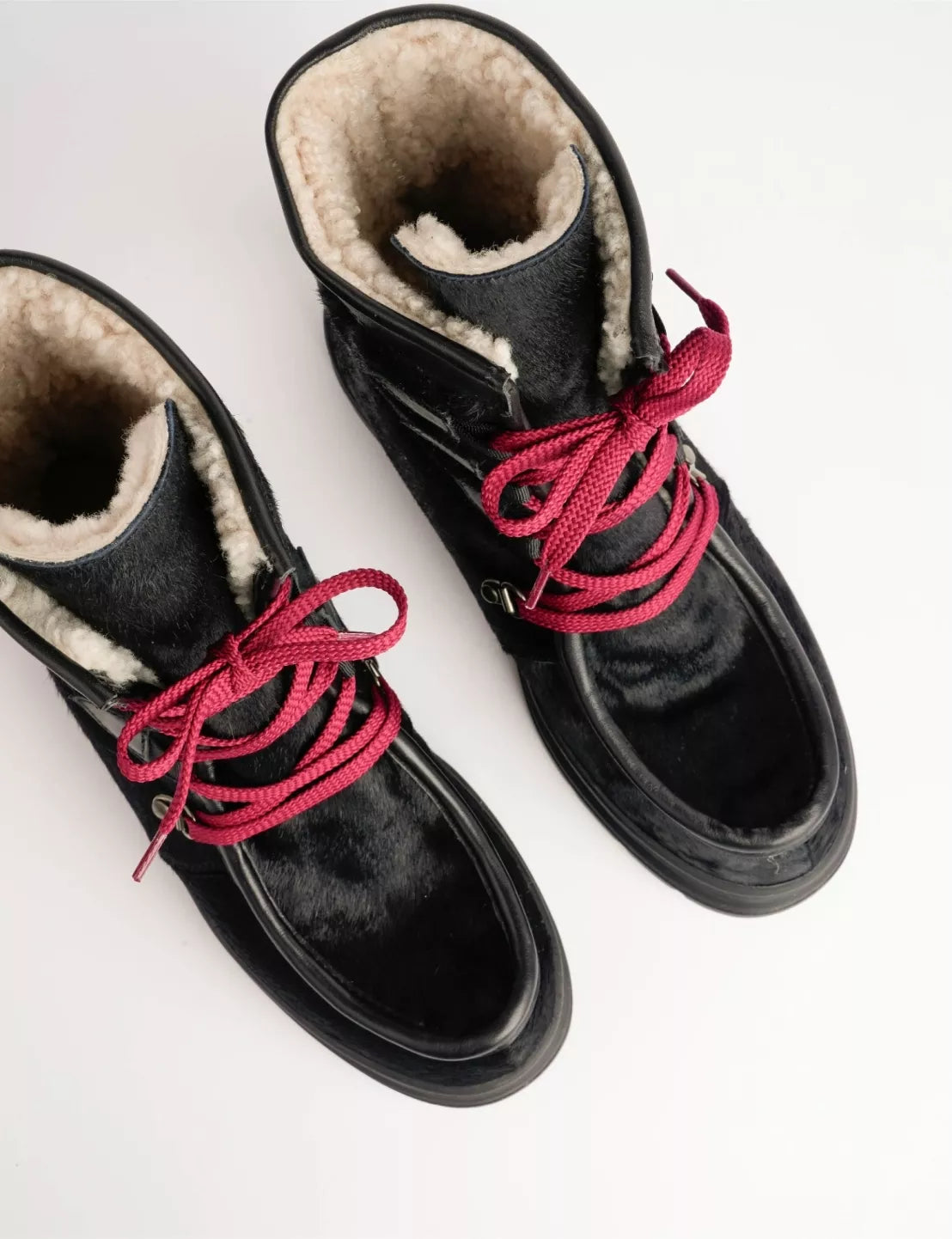Penelope-Chilvers-Intrepid-Pony-Boot-black-pink-lace-wool-lined
