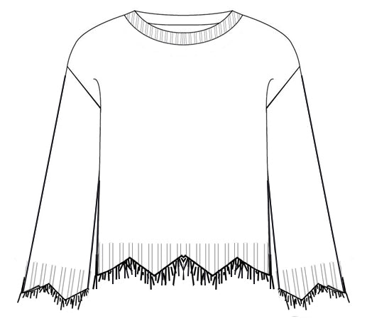 Scalloped Edge Fringe Crew