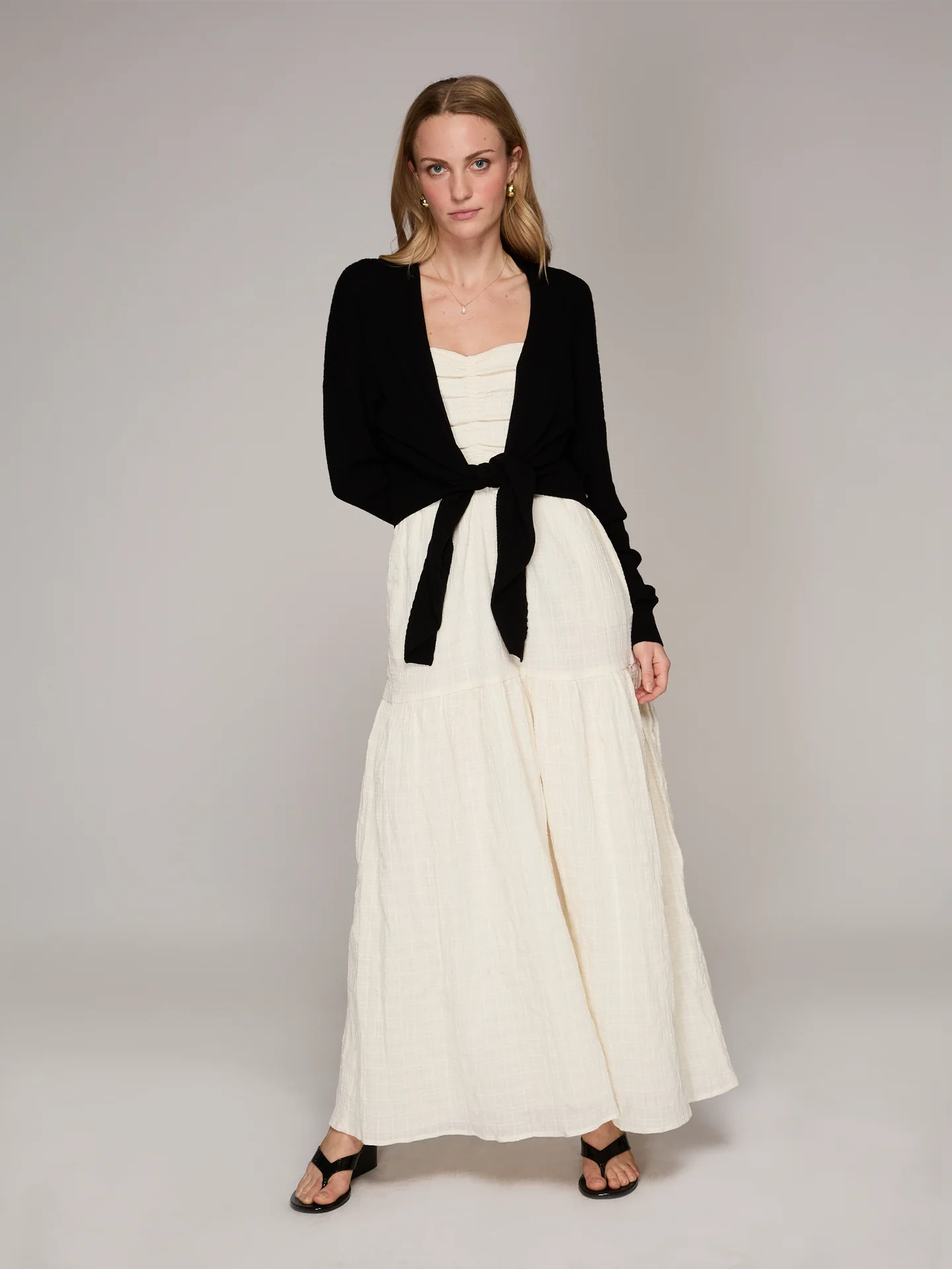 Tie Front Rib Cardigan