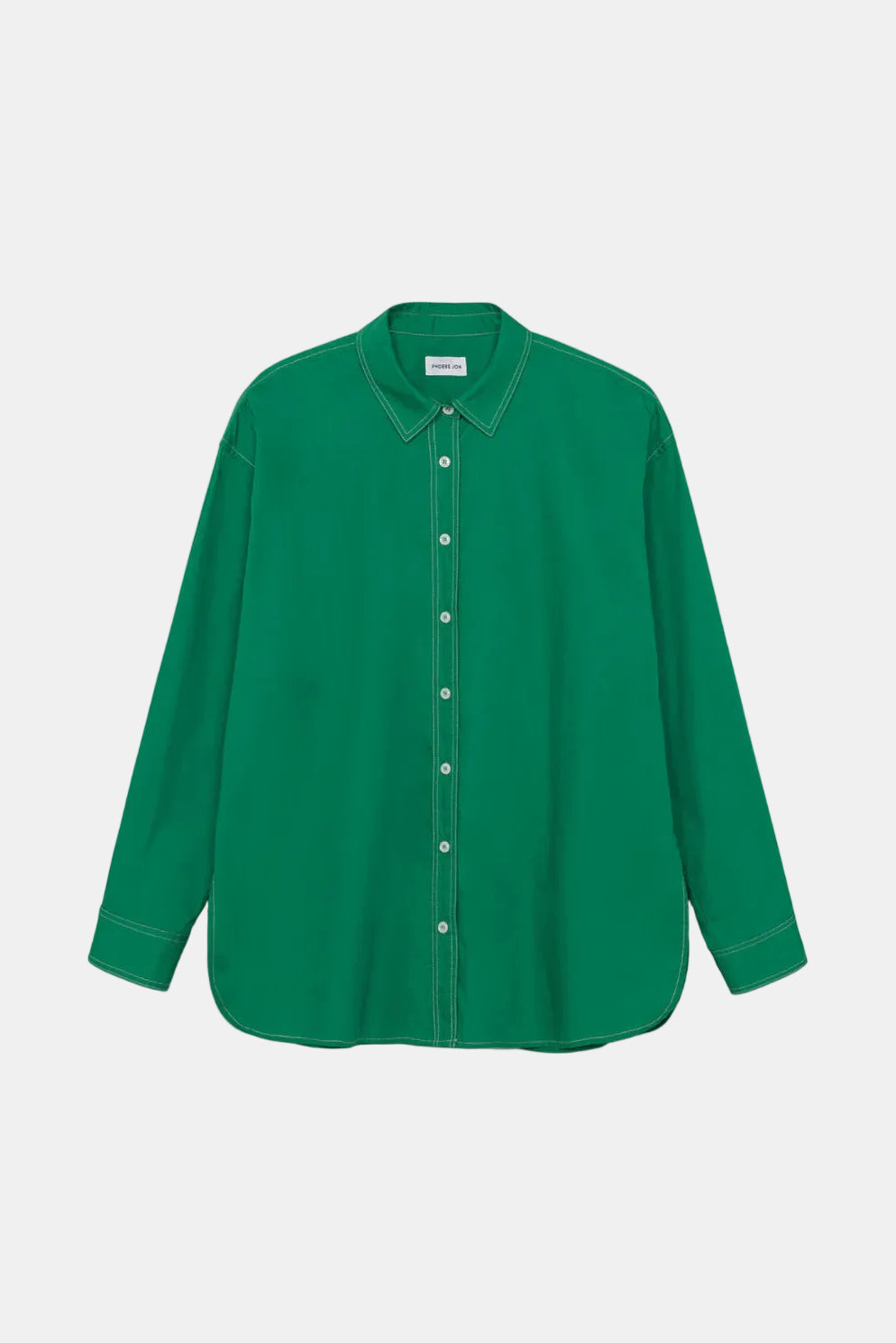 Green shirt on a white background