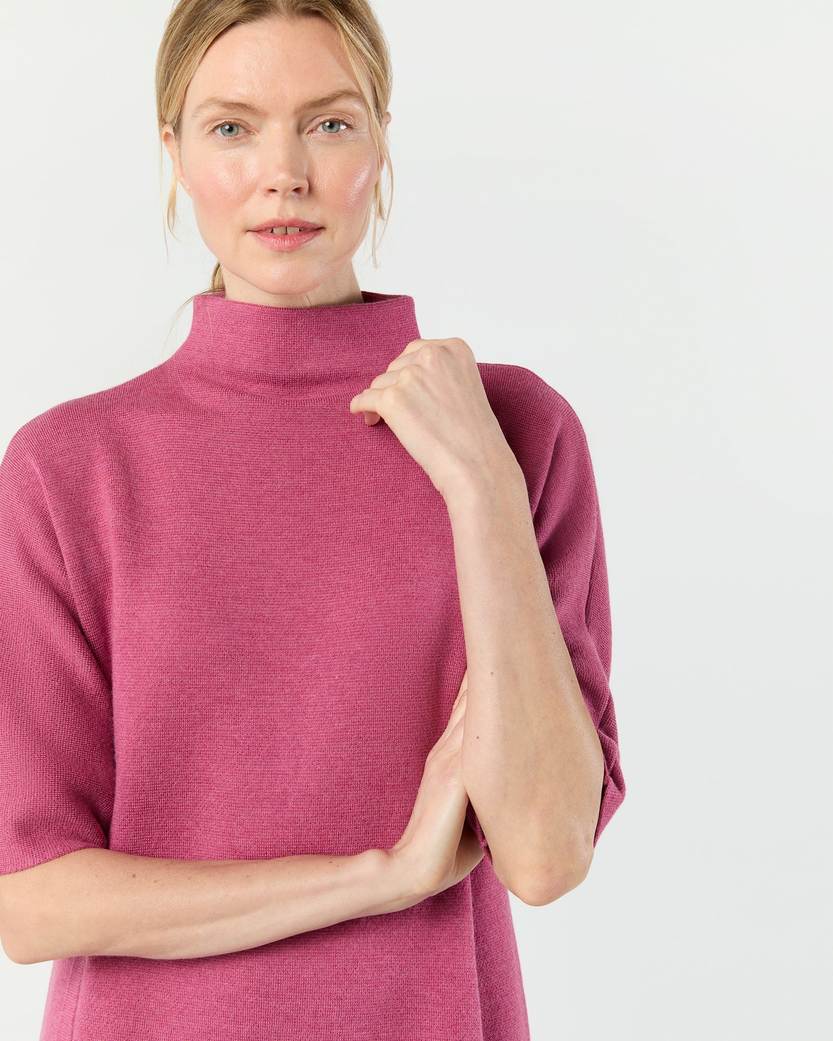 Rowan Short-Sleeved Funnel-Neck Dress