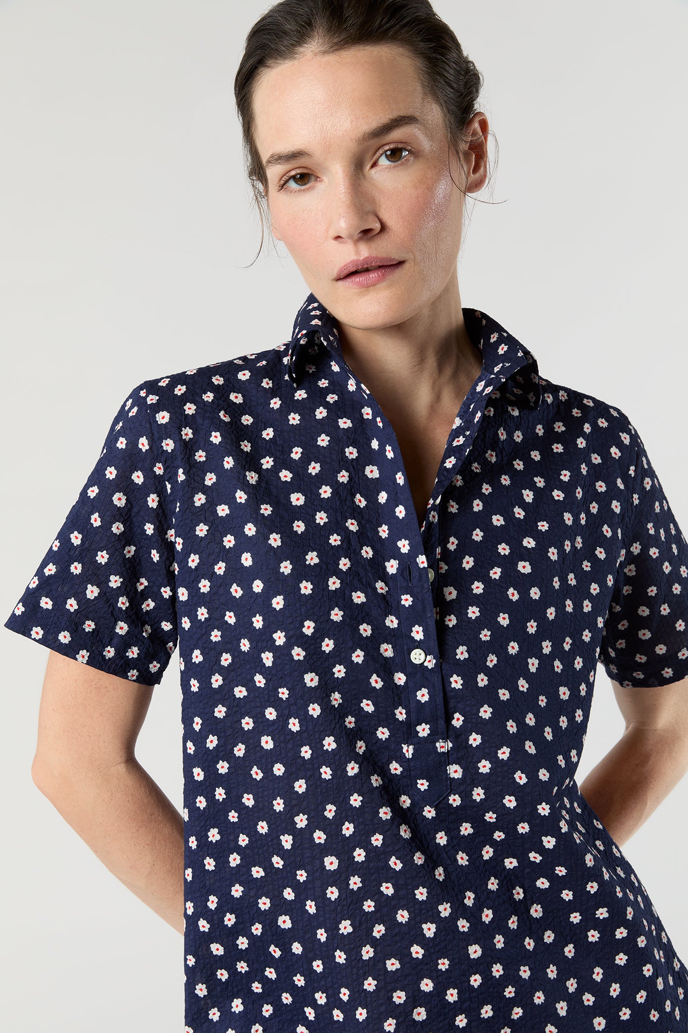 Short-Sleeved Popover Dress