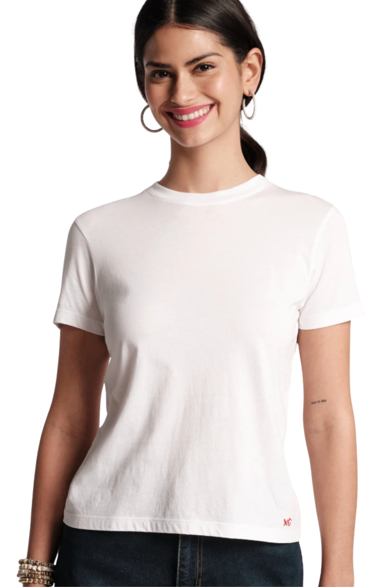 Frances Valentine Super Crewneck Tee Shirt Prima Cotton White