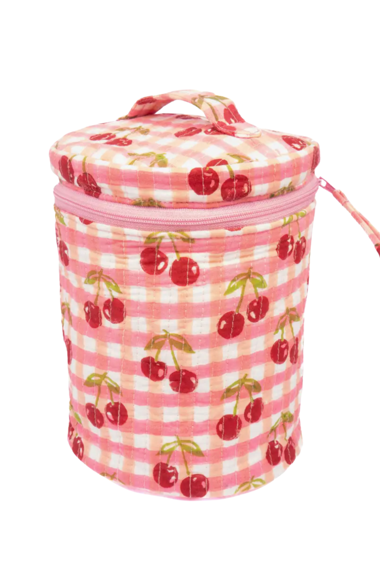 Cherry Round Upright Makeup Bag