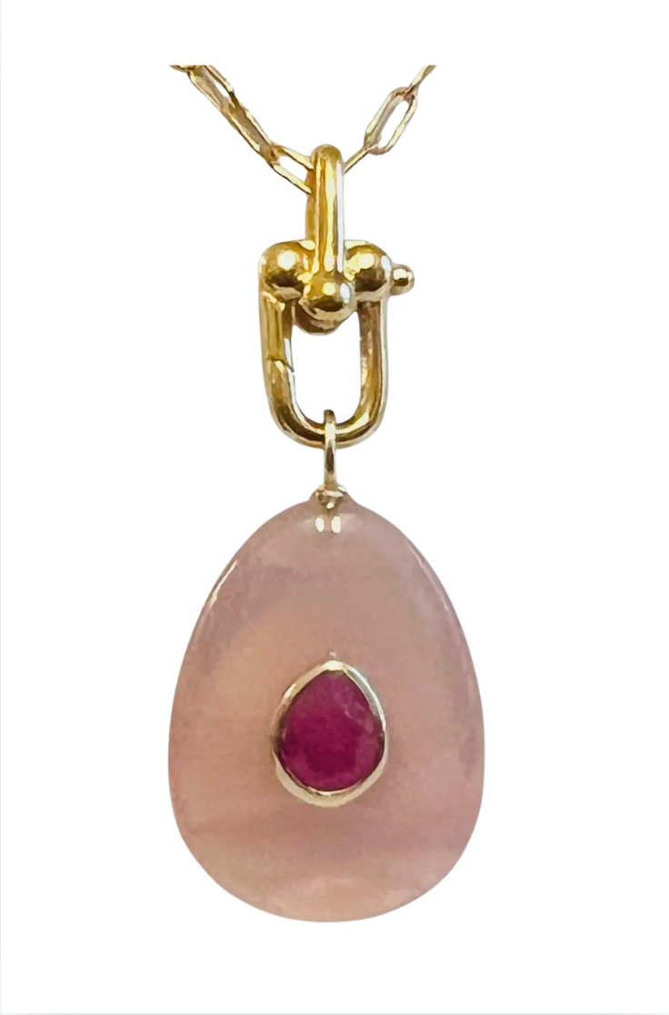 Atlanta Rose Quartz Pendant Necklace
