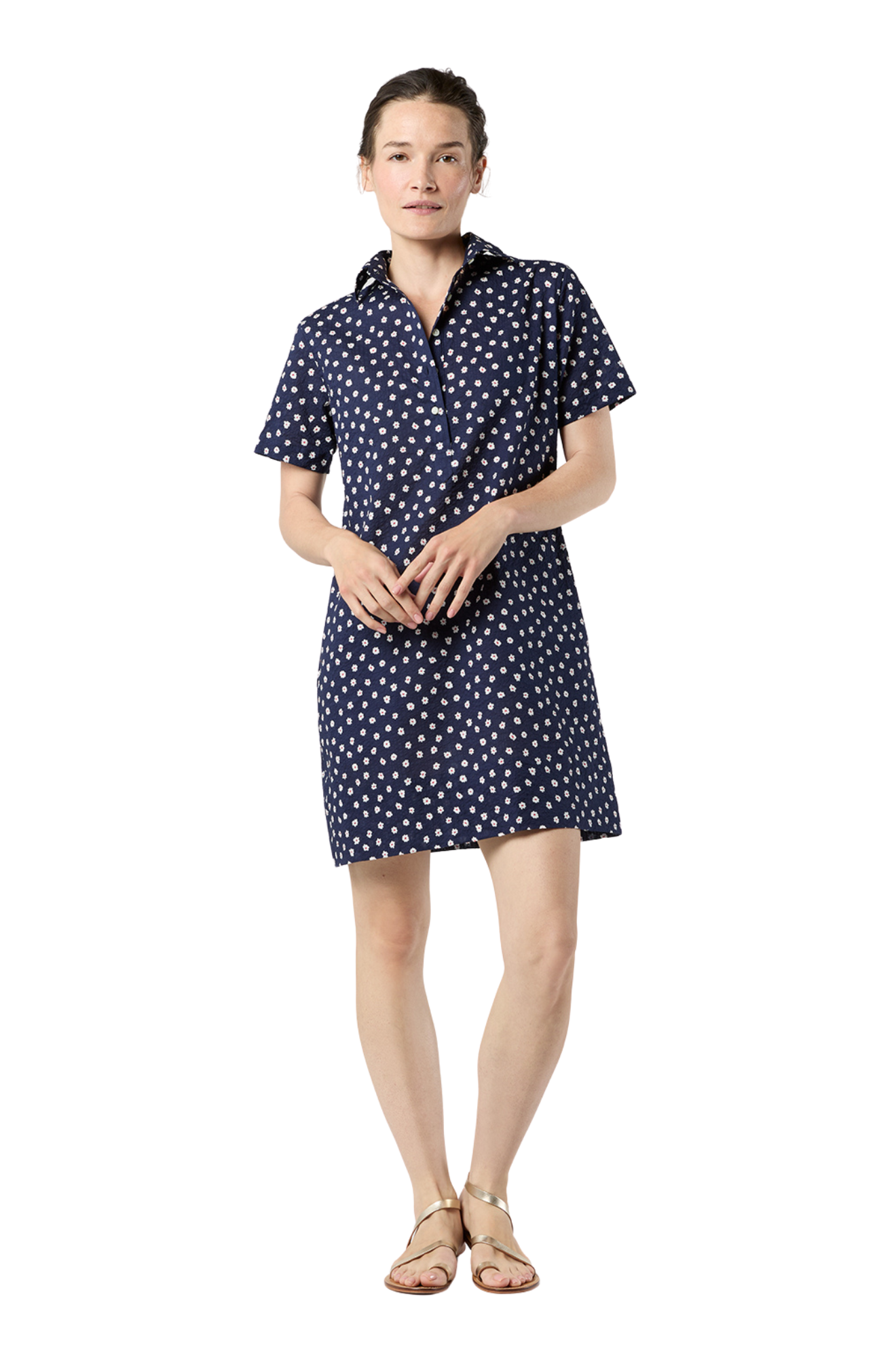 Short-Sleeved Popover Dress