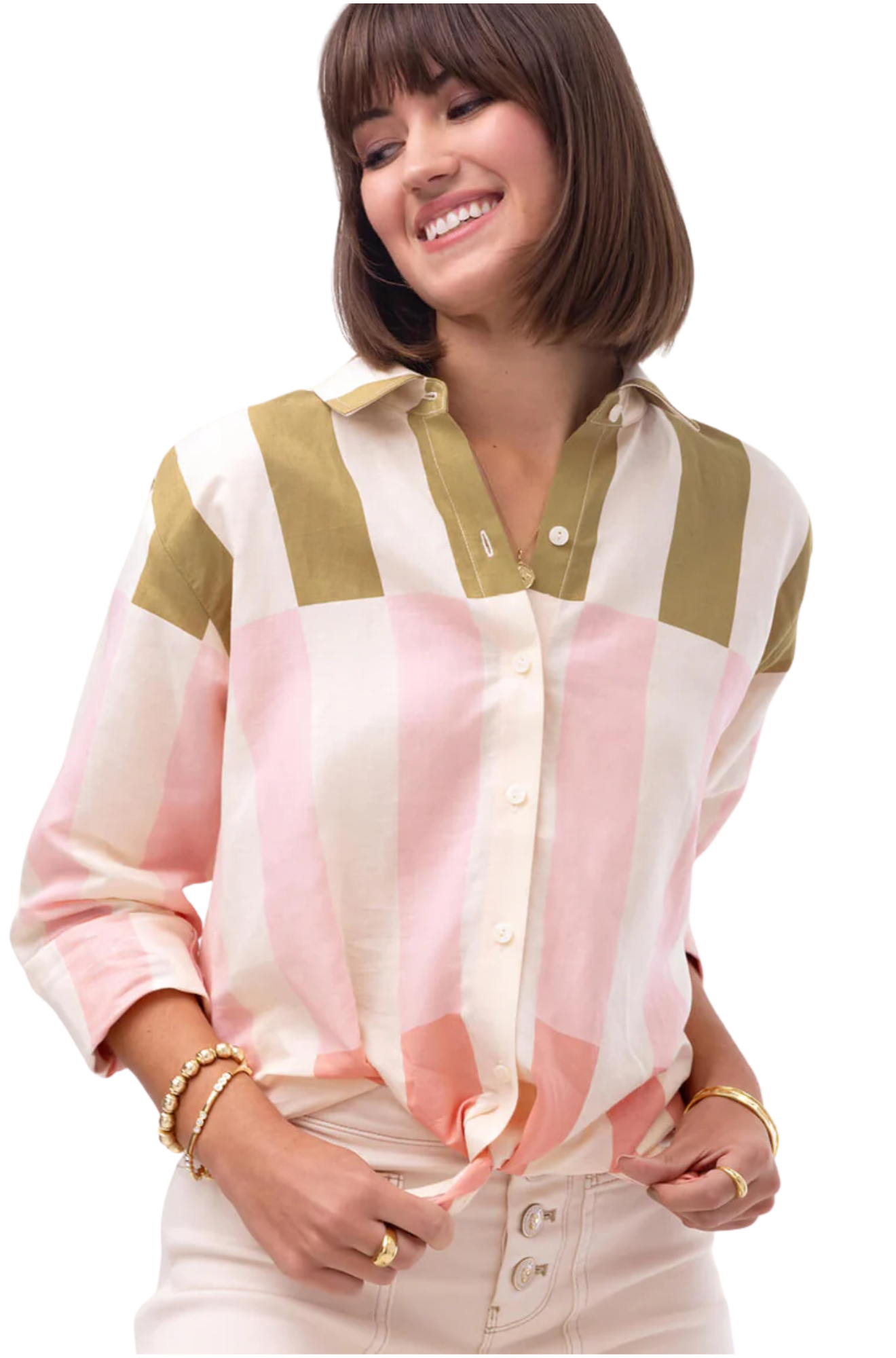 Aida Relaxed Buttondown Castillo Stripe