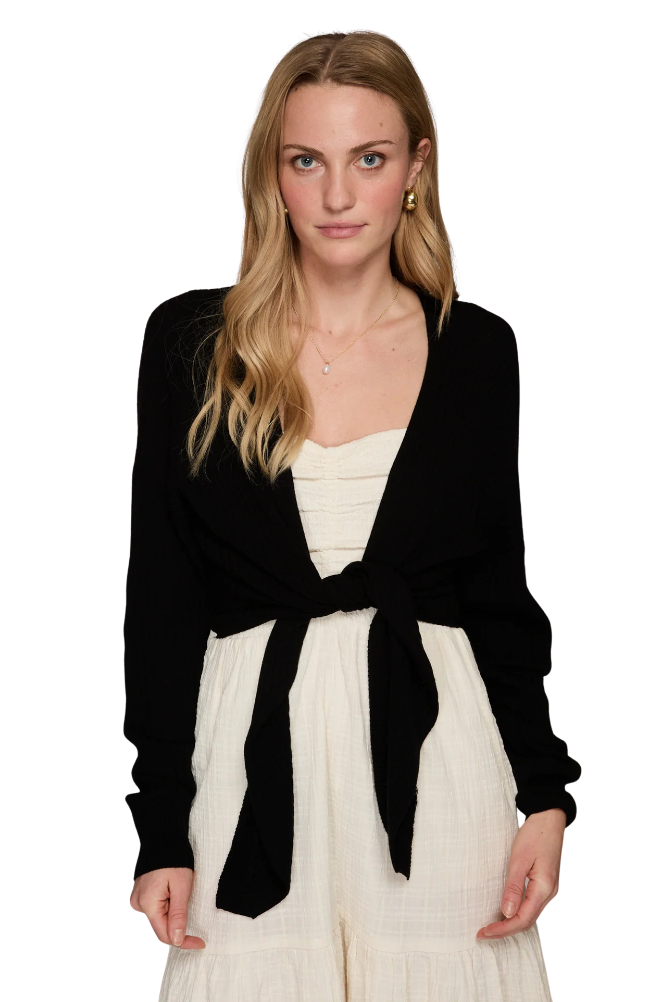 Tie Front Rib Cardigan