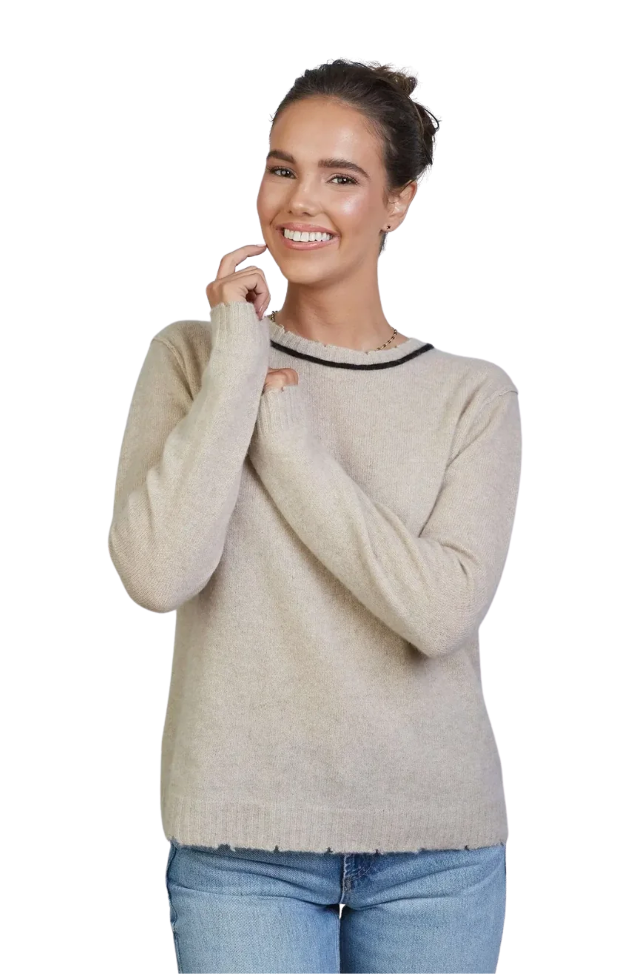 Highland Raw Edge 100% Mongolian Cashmere Sweater