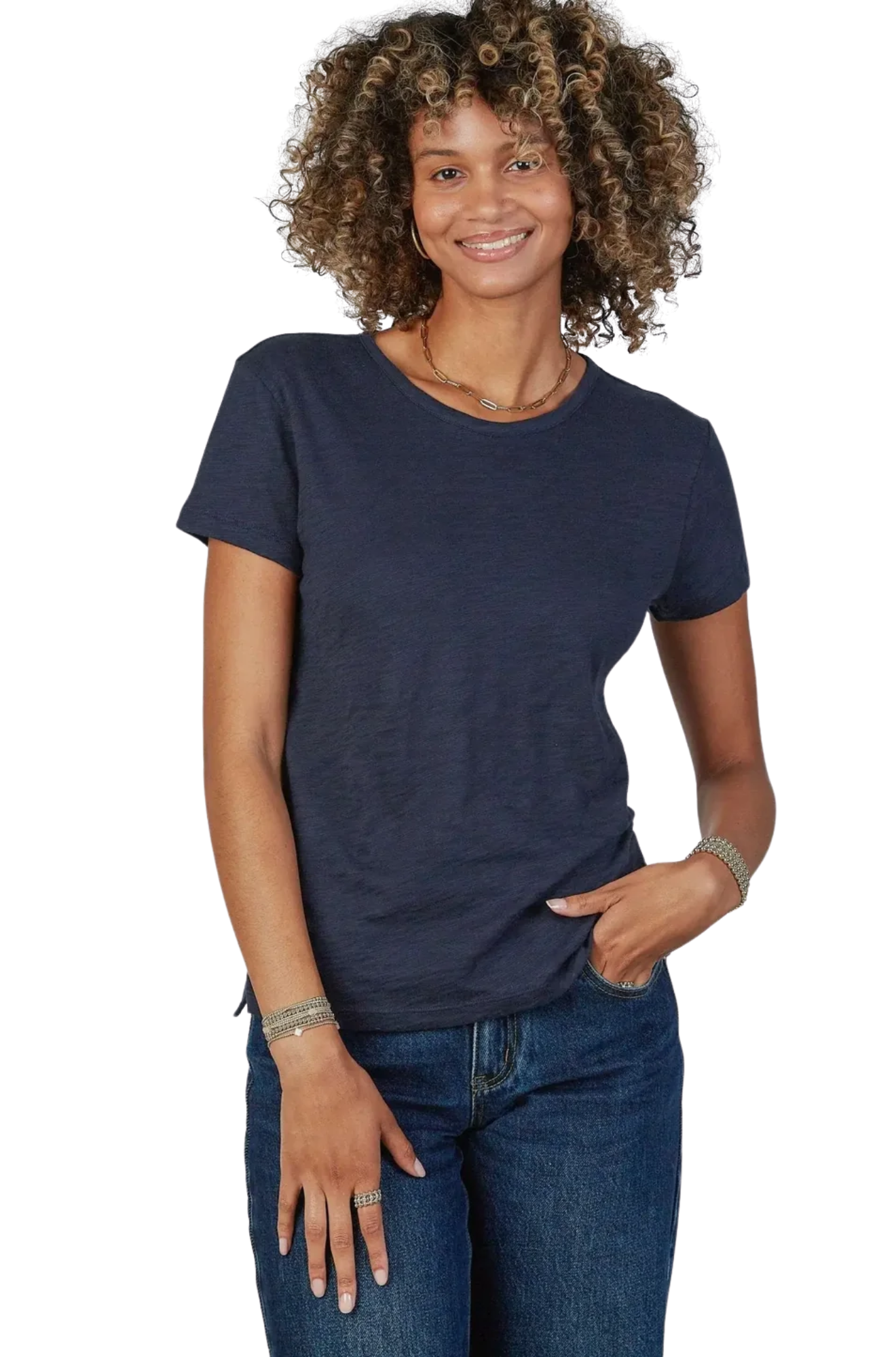 Short Sleeve Jeans Crew