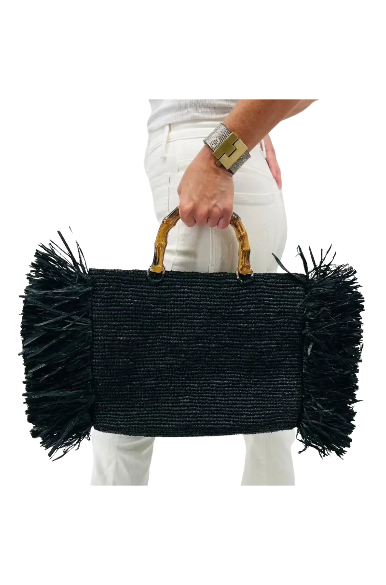 Sage Raffia Bag