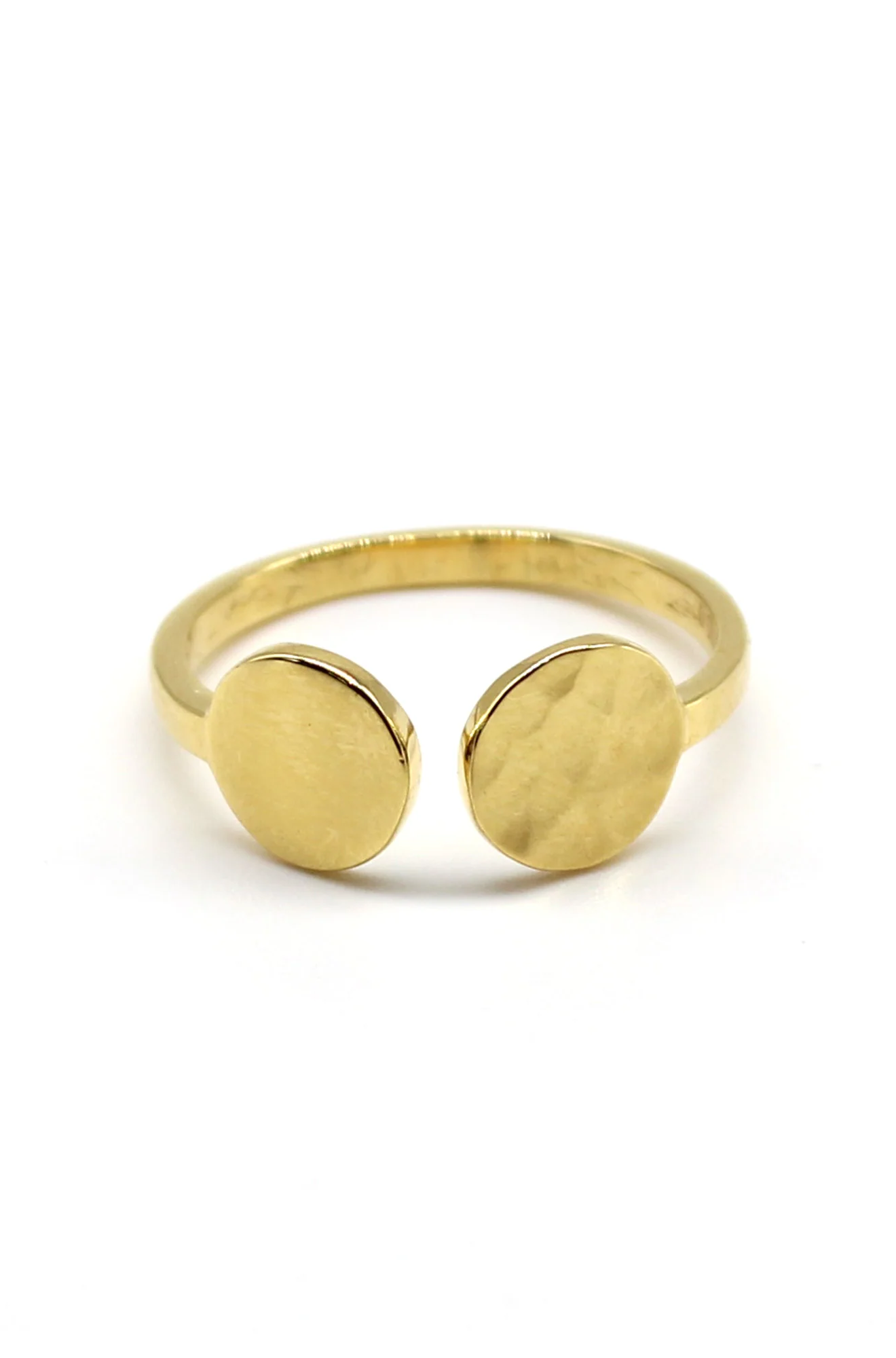 Hammered Medallion Adjustable Ring