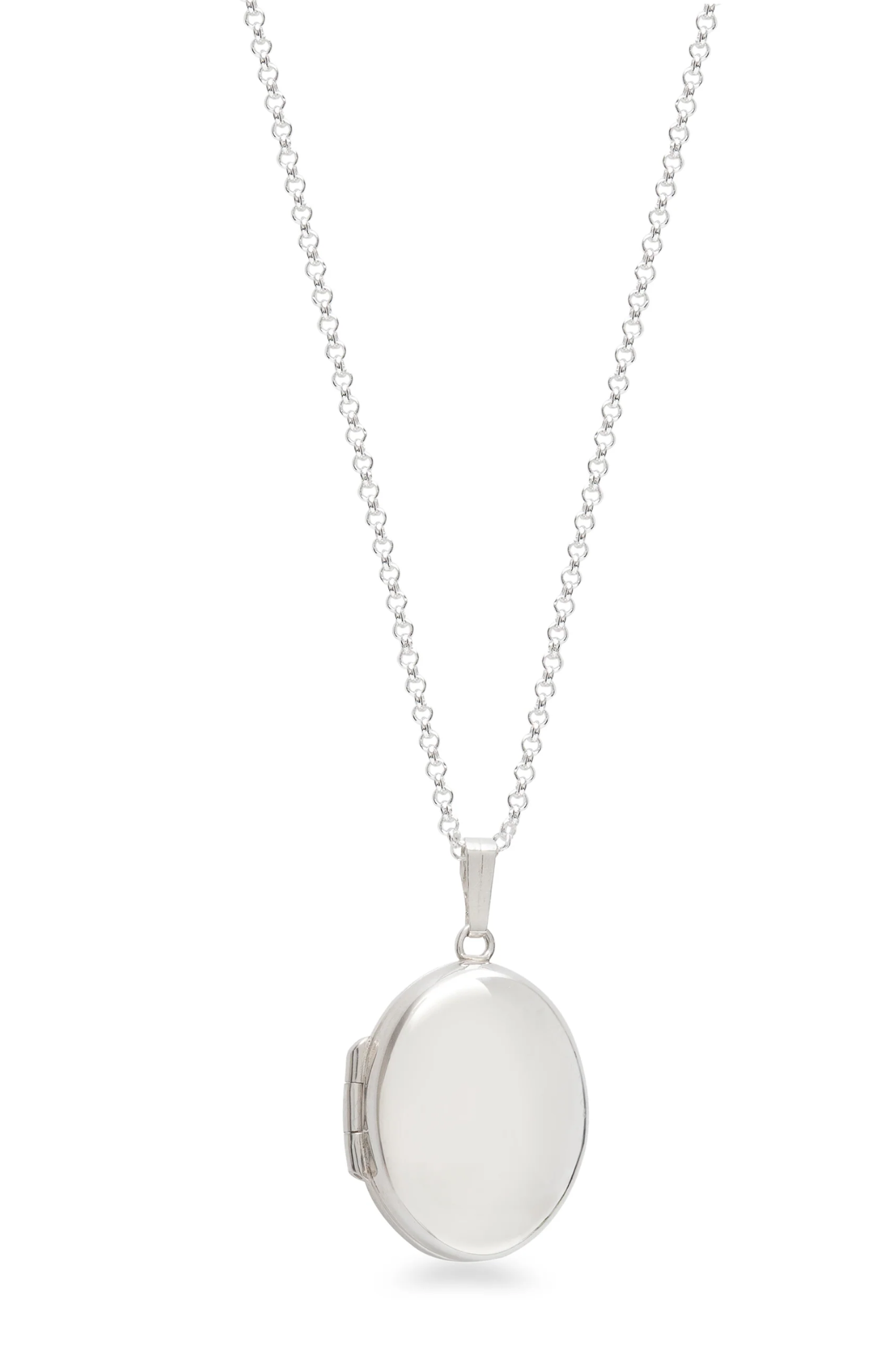 Oval Locket Necklace Sterling Silver