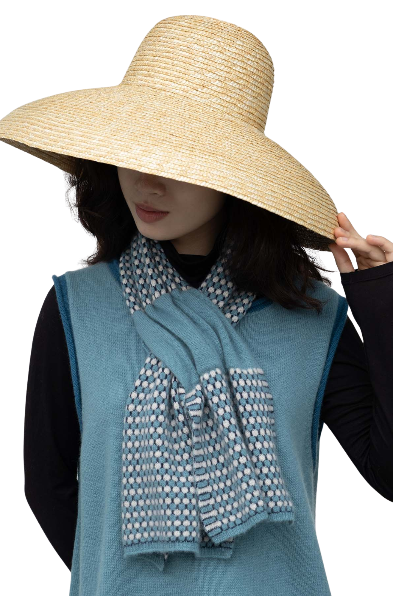 Coral Keyhole Cashmere Scarf