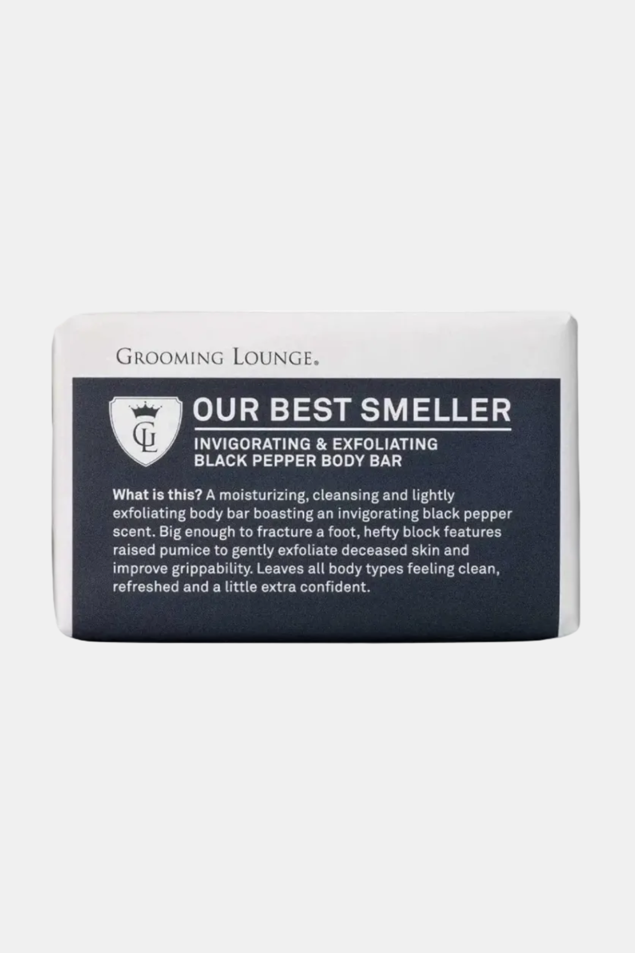Body bar packaging with text on a white background